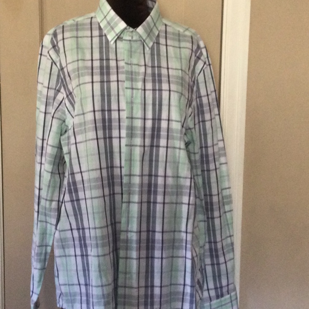 Mens Express plaid button down shirt